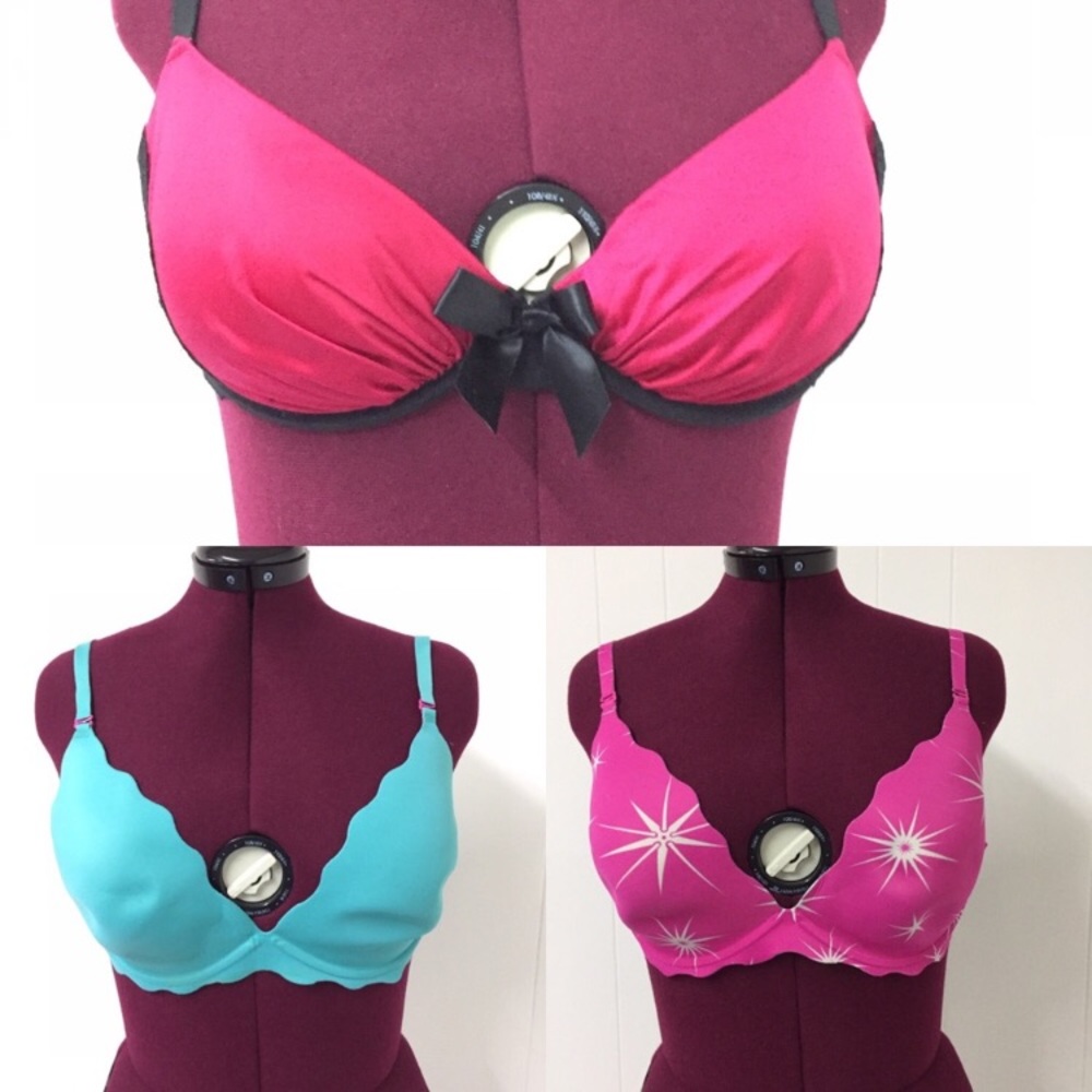 Set of 2 38D Pushup Bra & Reversible Unpadded Bra